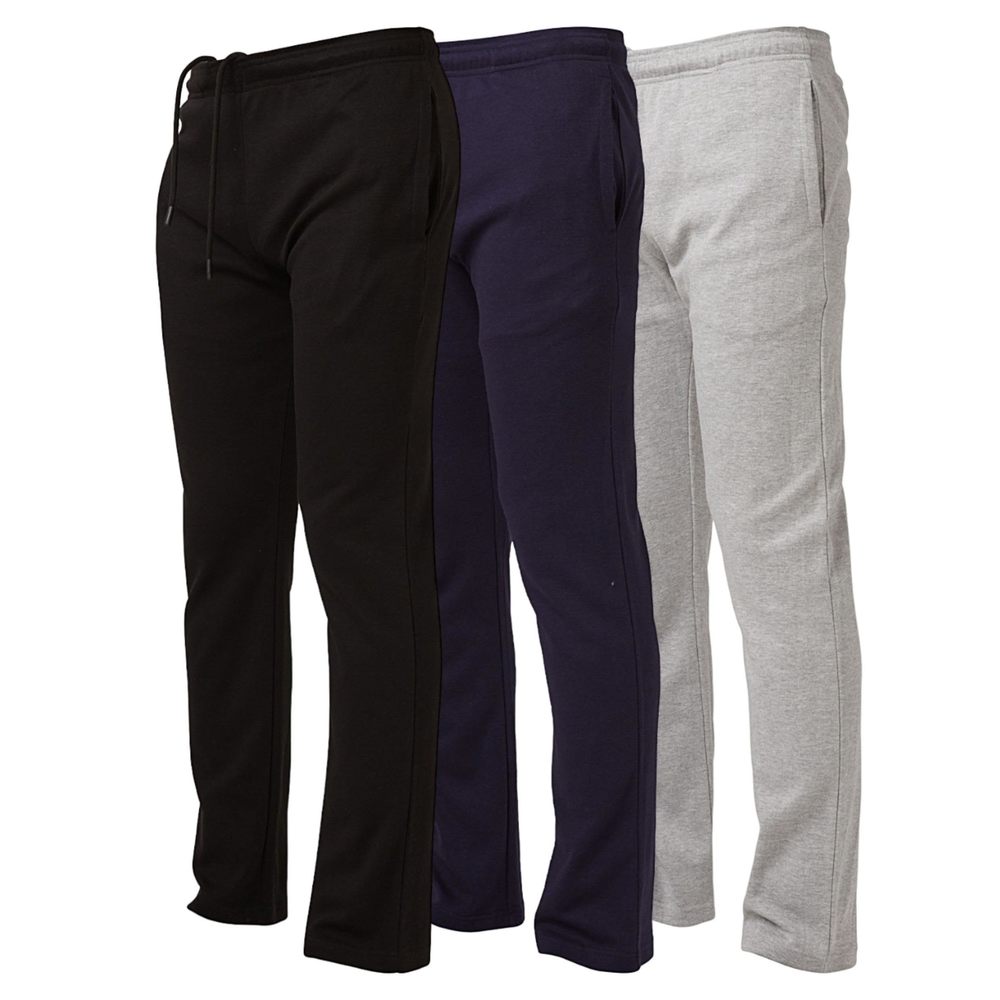 NEW Ultra Performance 3 Pack Mens Sweatpants, Wide Leg Open Bottom Lounge Sweat
